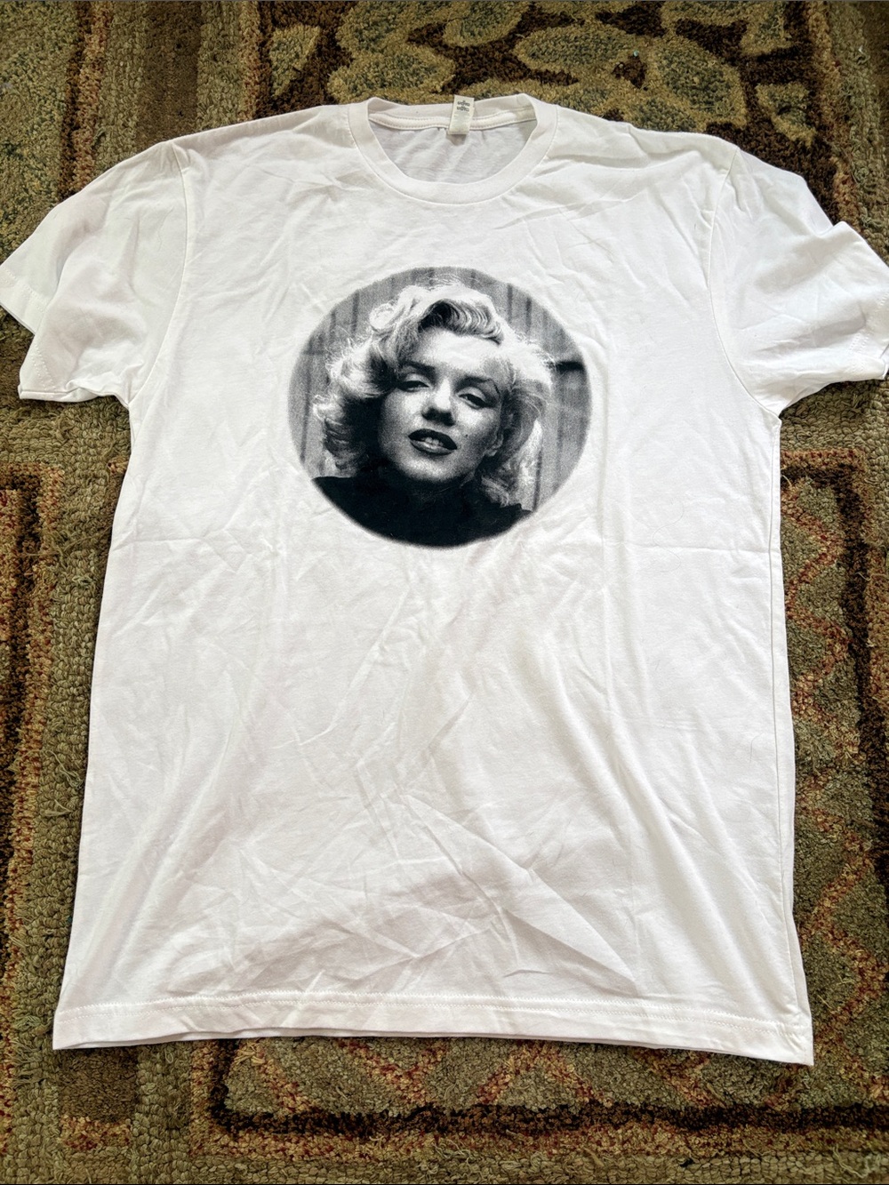 Next Level Apparel White Short Sleeve Tee with Monochrome Circular Portrait